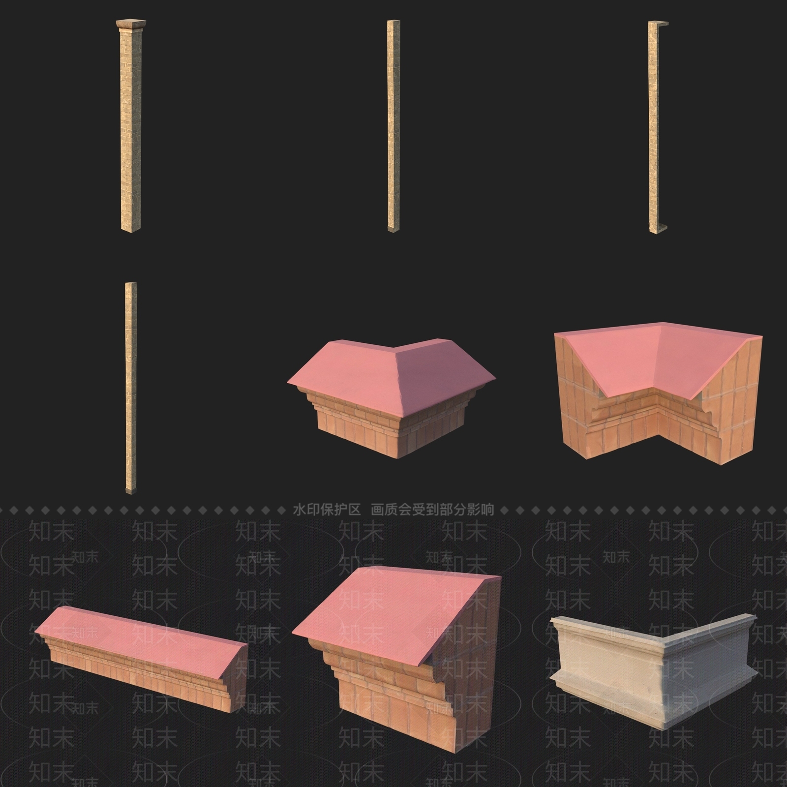 现代柱子3D模型下载【ID:1194121736】