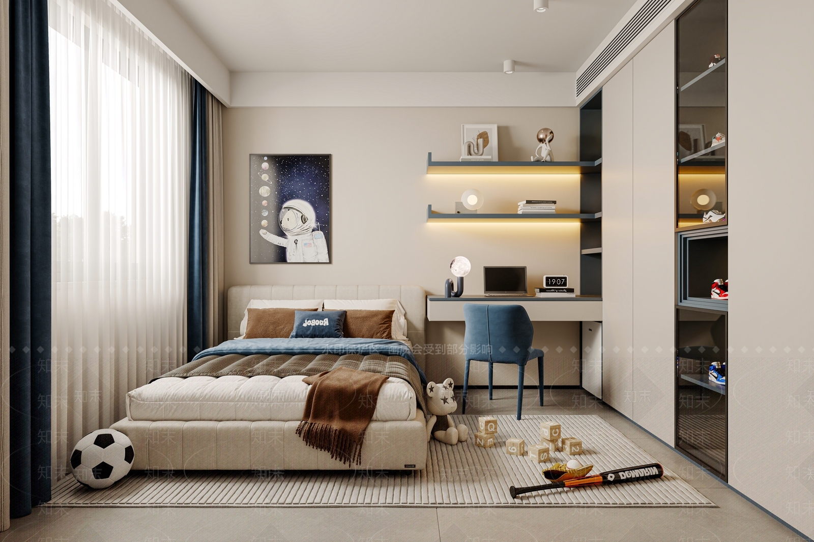 现代男孩房3D模型下载【ID:1215129898】