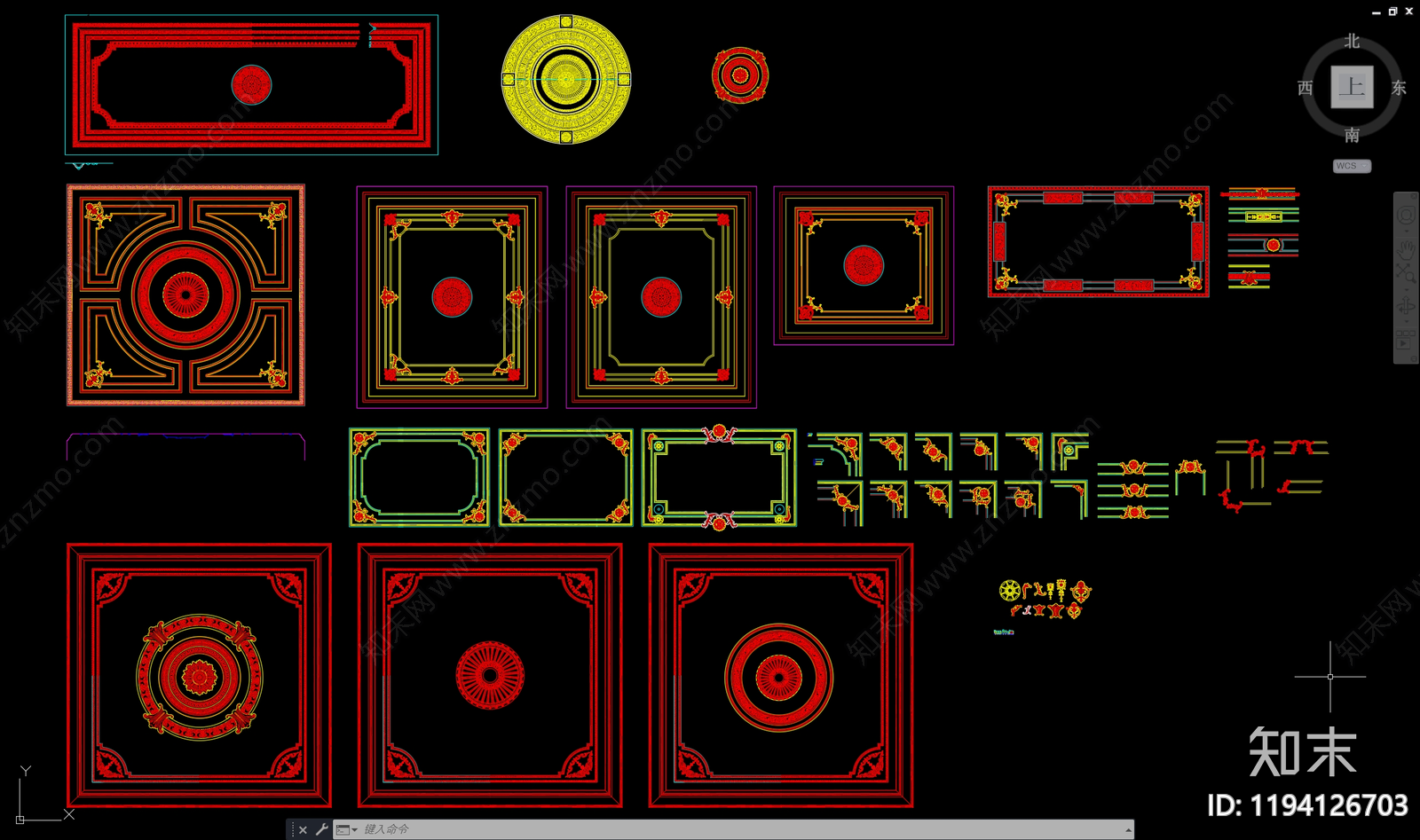 现代新中式装饰线条施工图下载【ID:1194126703】
