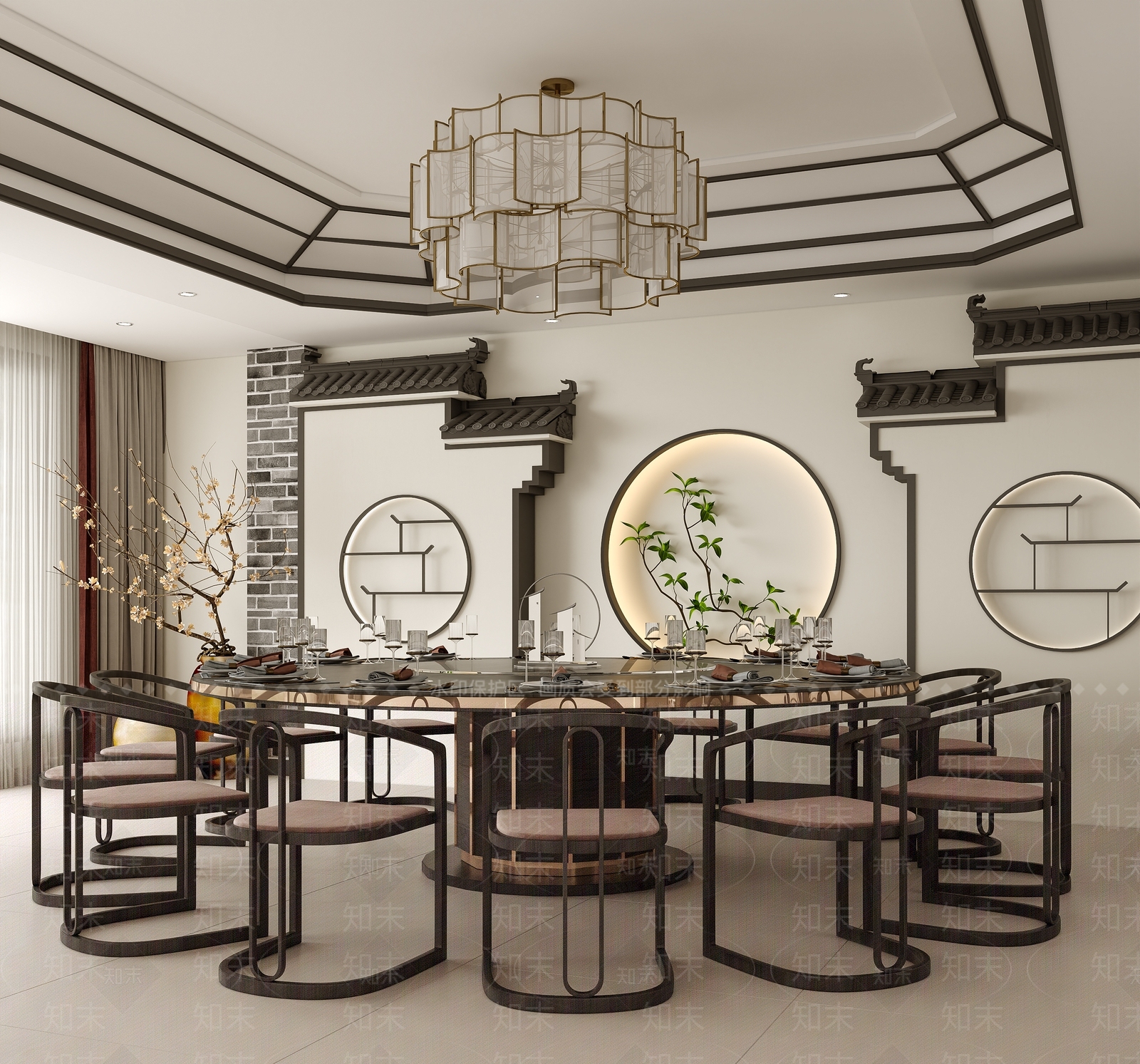 新中式中式包厢3D模型下载【ID:1194127624】