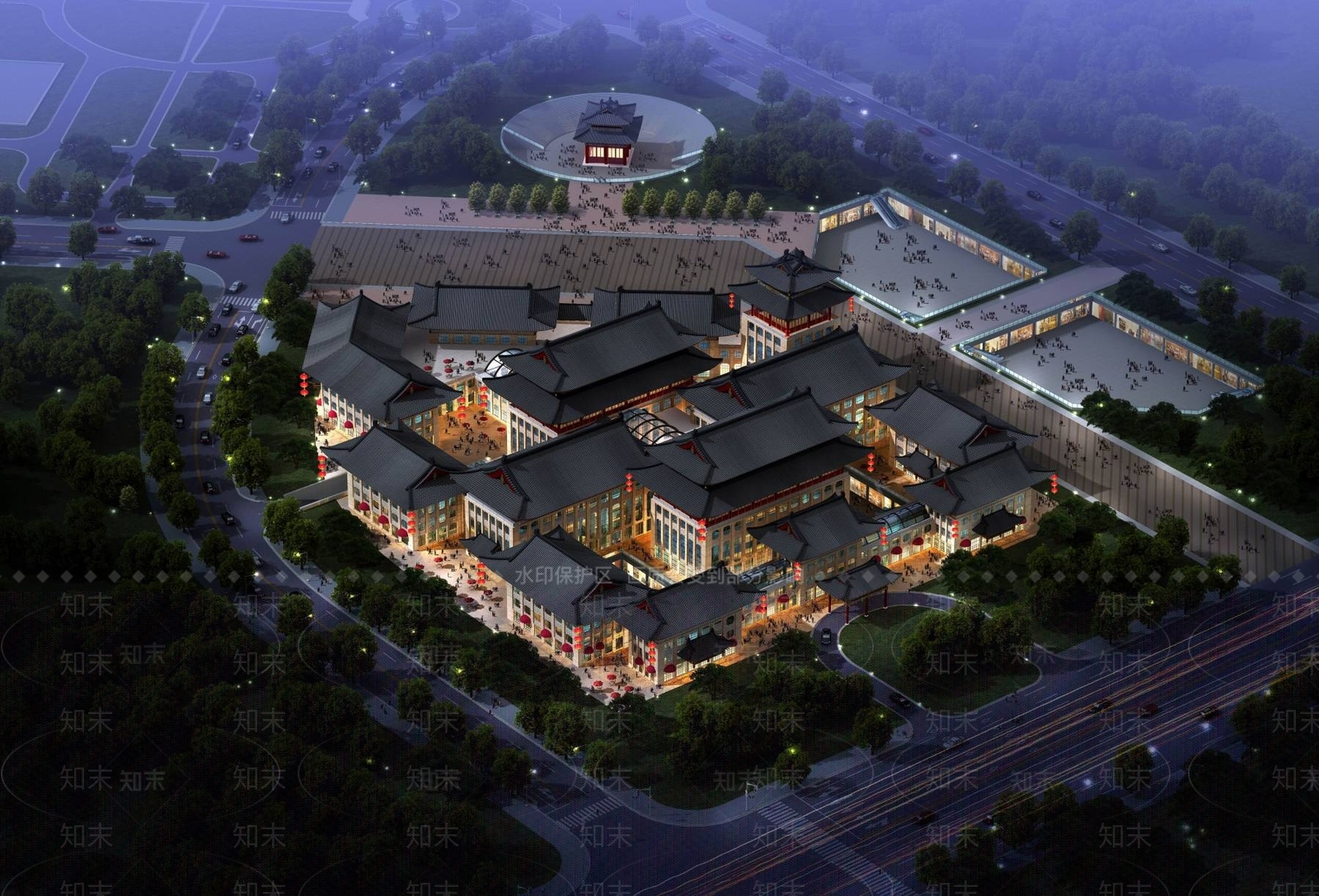 中式商业街3D模型下载【ID:1194127984】