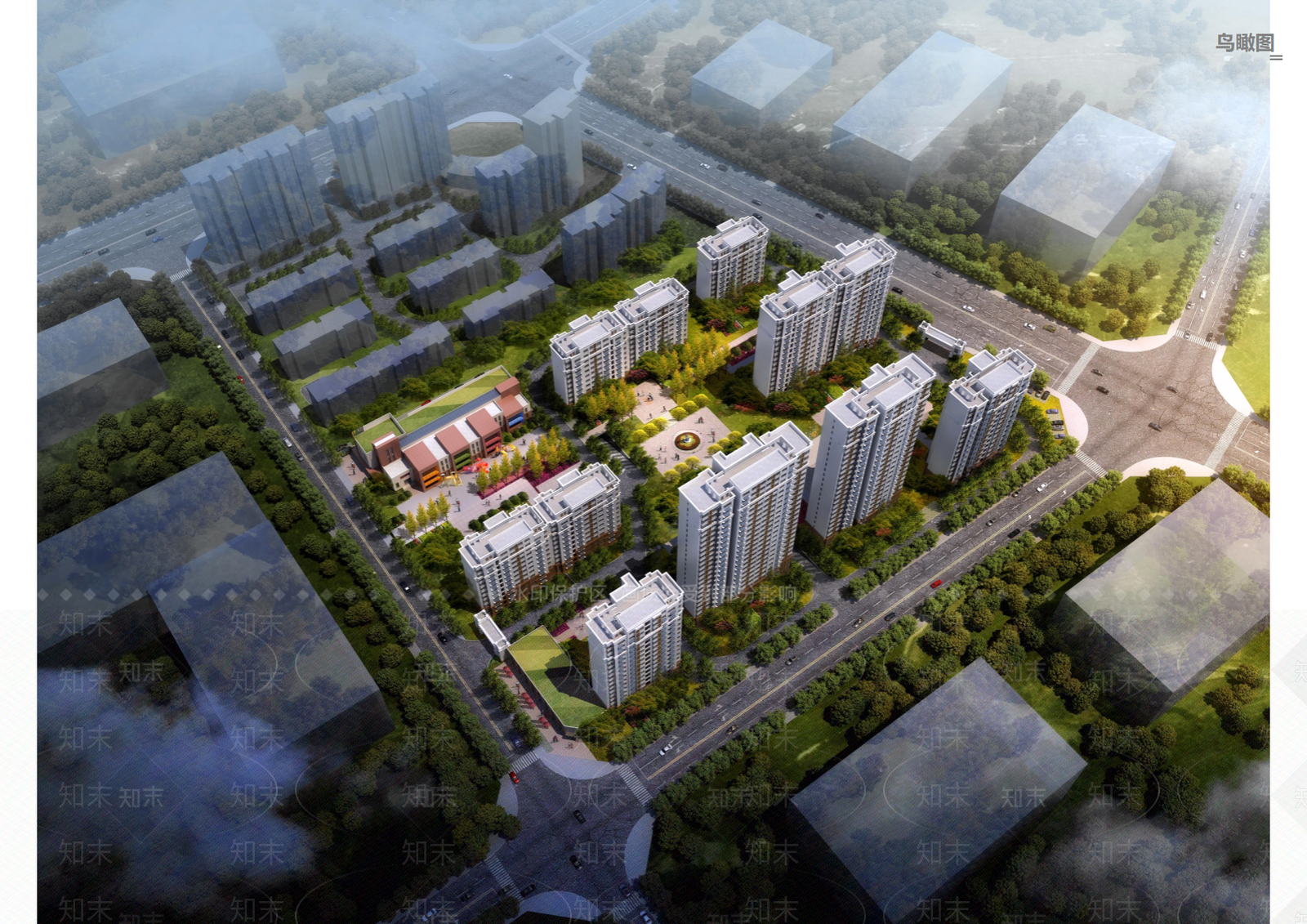 现代小区建筑SU模型下载【ID:1194130180】