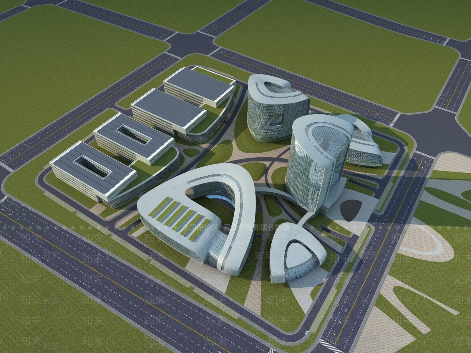 现代办公楼3D模型下载【ID:1194130733】