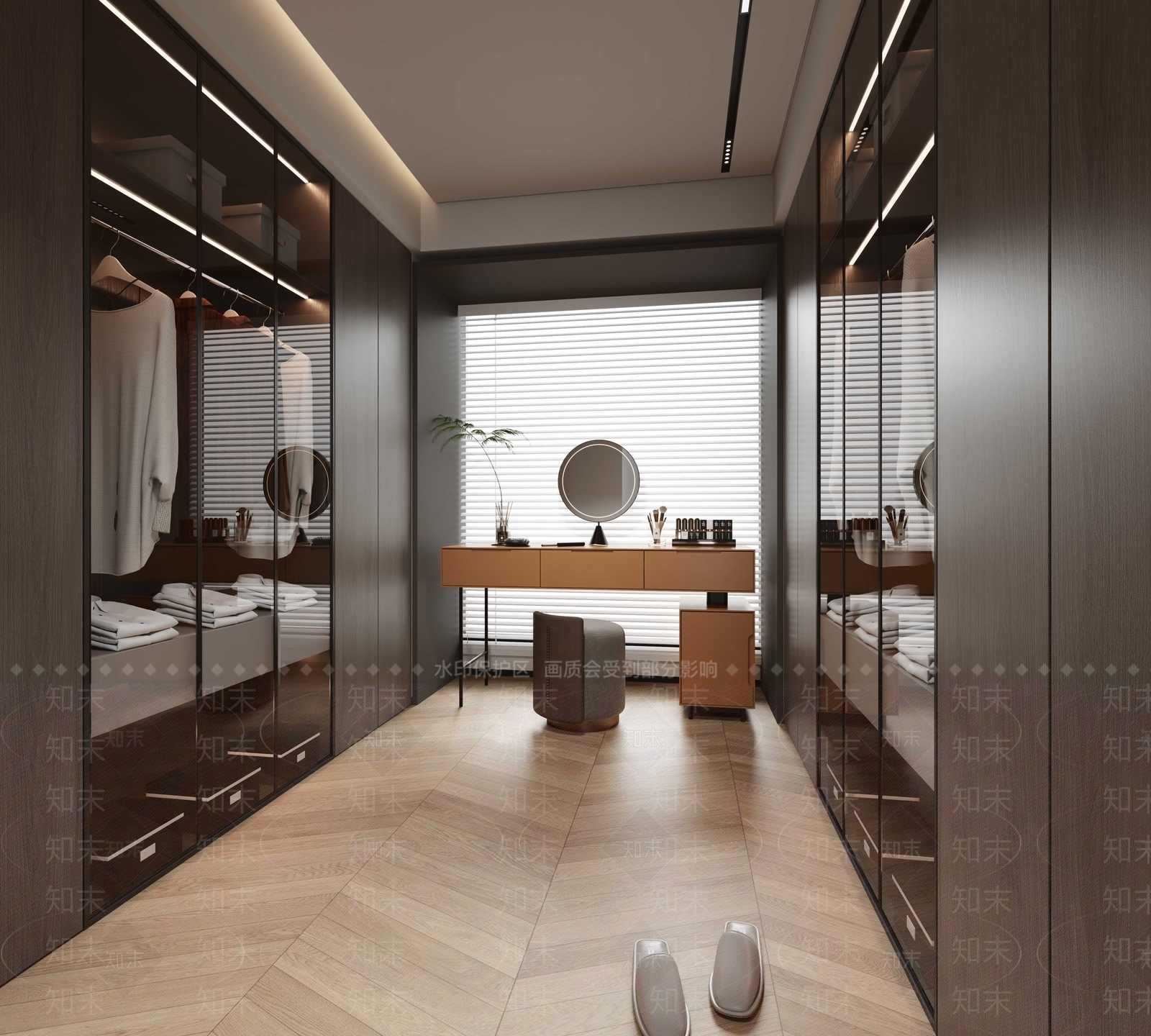 意式轻奢衣帽间3D模型下载【ID:1194131040】