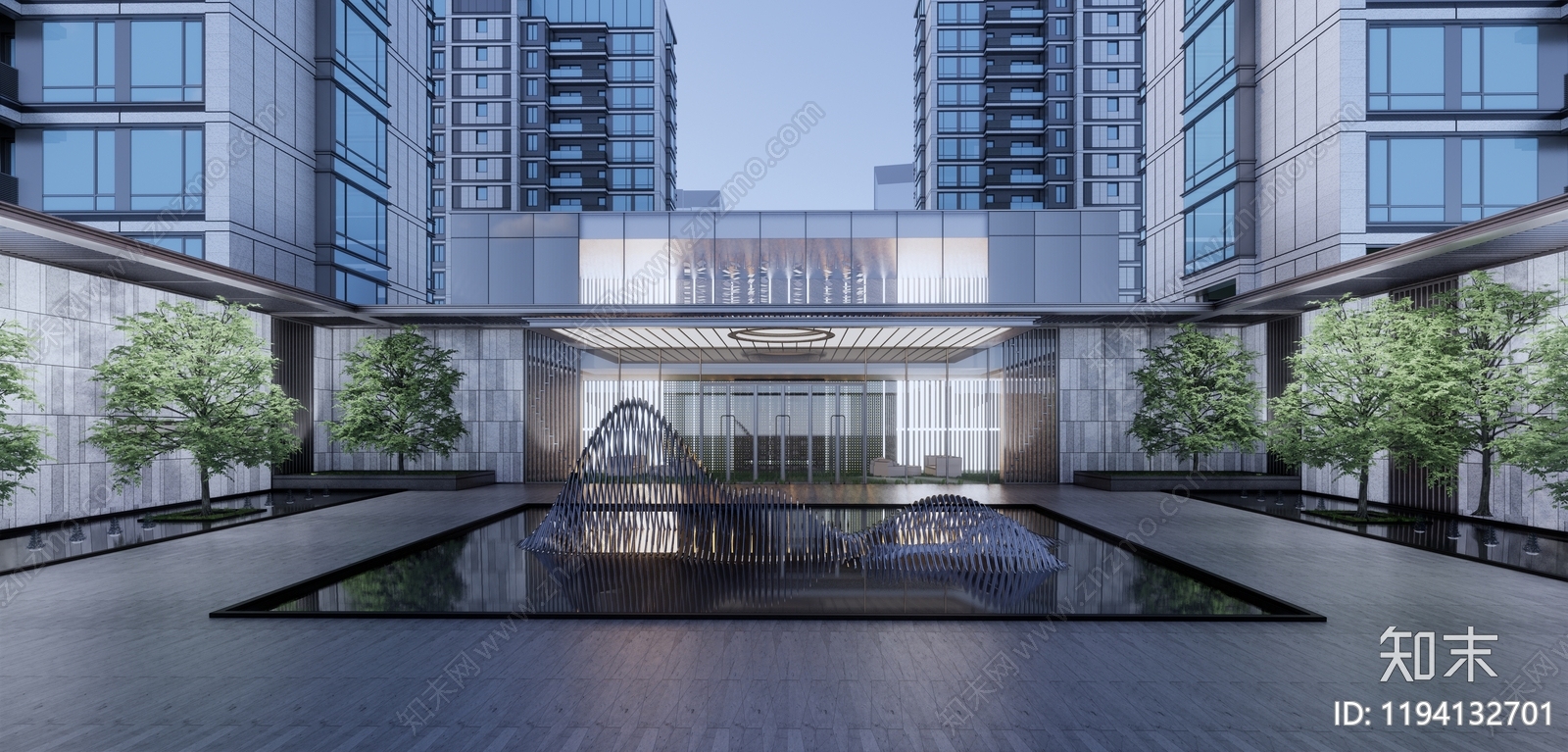 现代轻奢售楼处建筑施工图下载【ID:1194132701】
