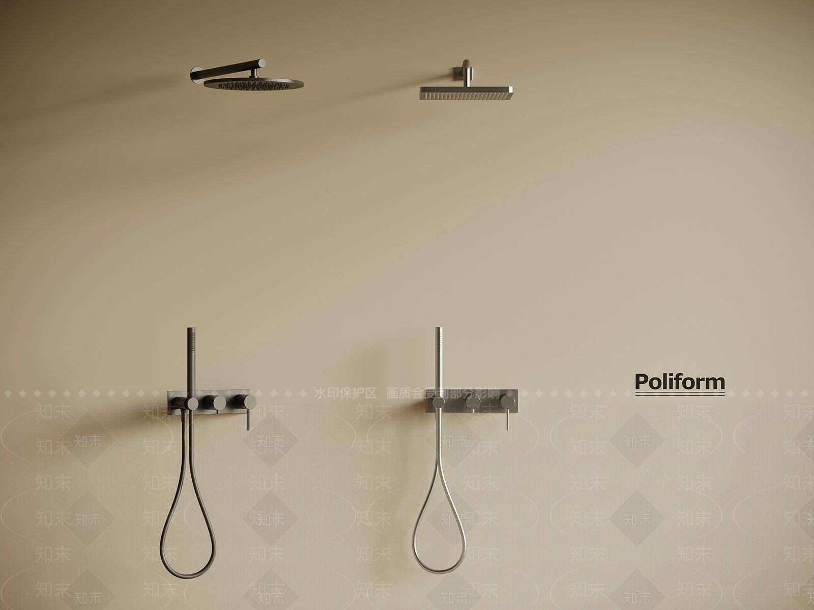 淋浴花洒SU模型下载【ID:1194134794】