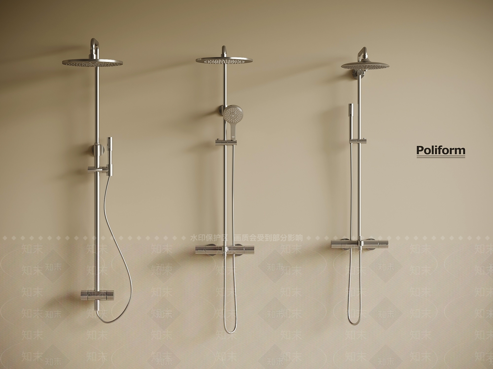 淋浴花洒SU模型下载【ID:1194134825】