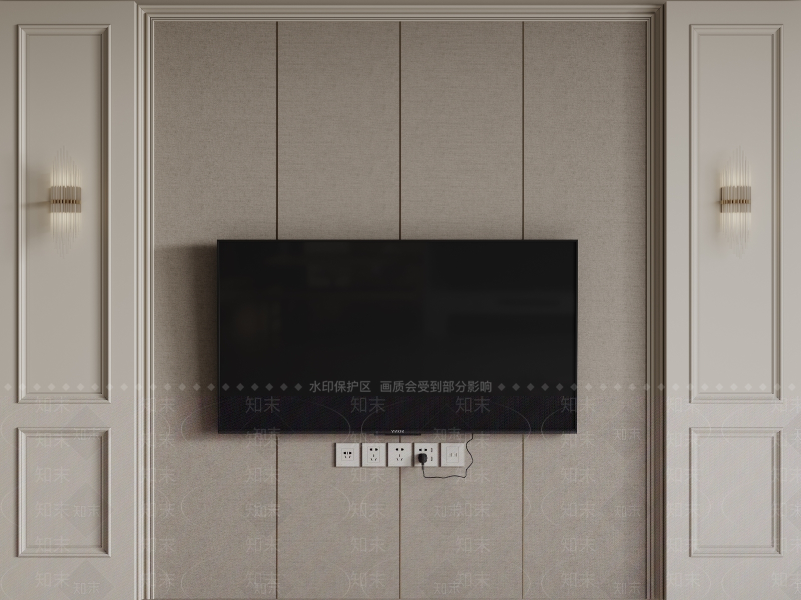 法式欧式背景墙SU模型下载【ID:1194136919】