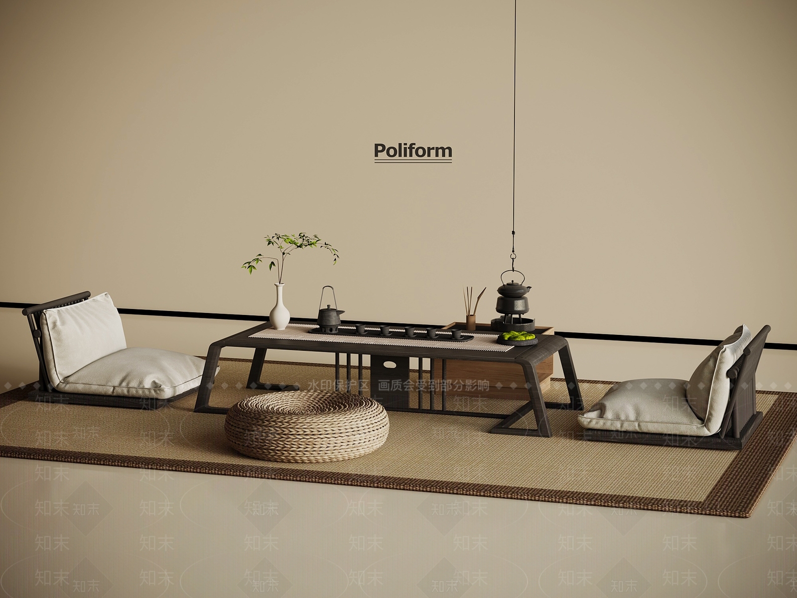 日式茶室3D模型下载【ID:1194136973】