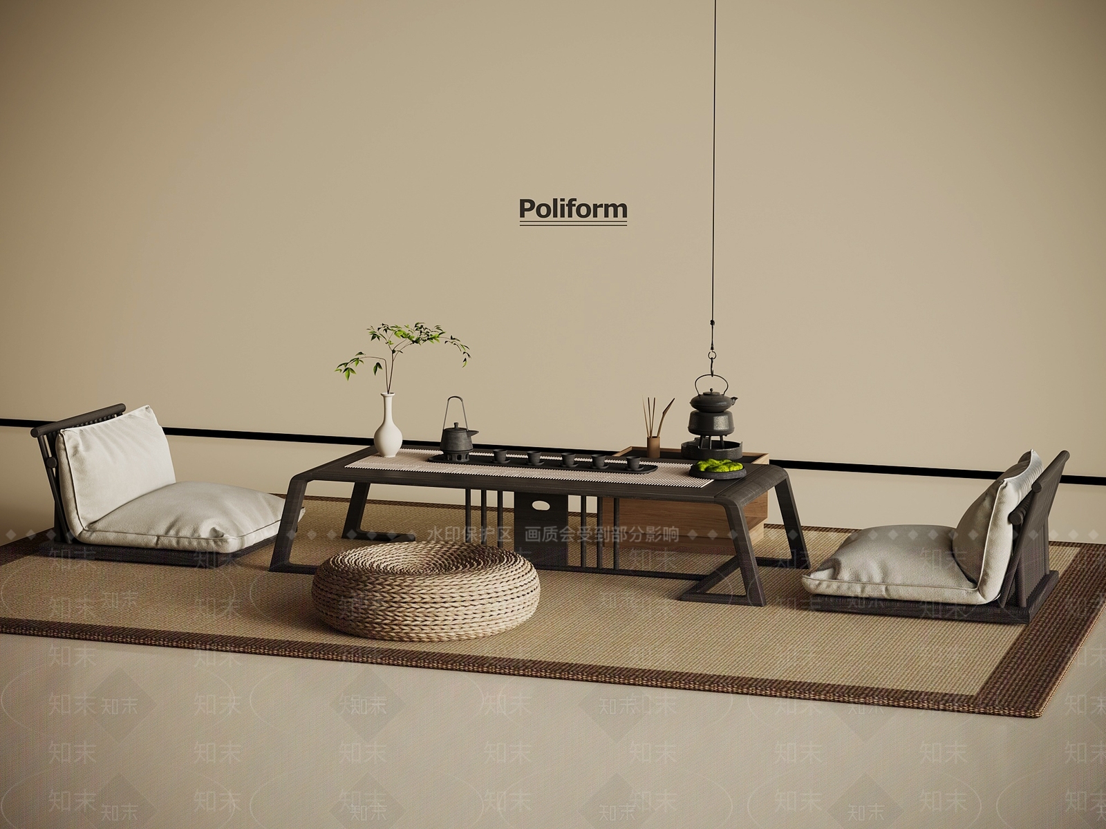 日式茶室SU模型下载【ID:1194137012】