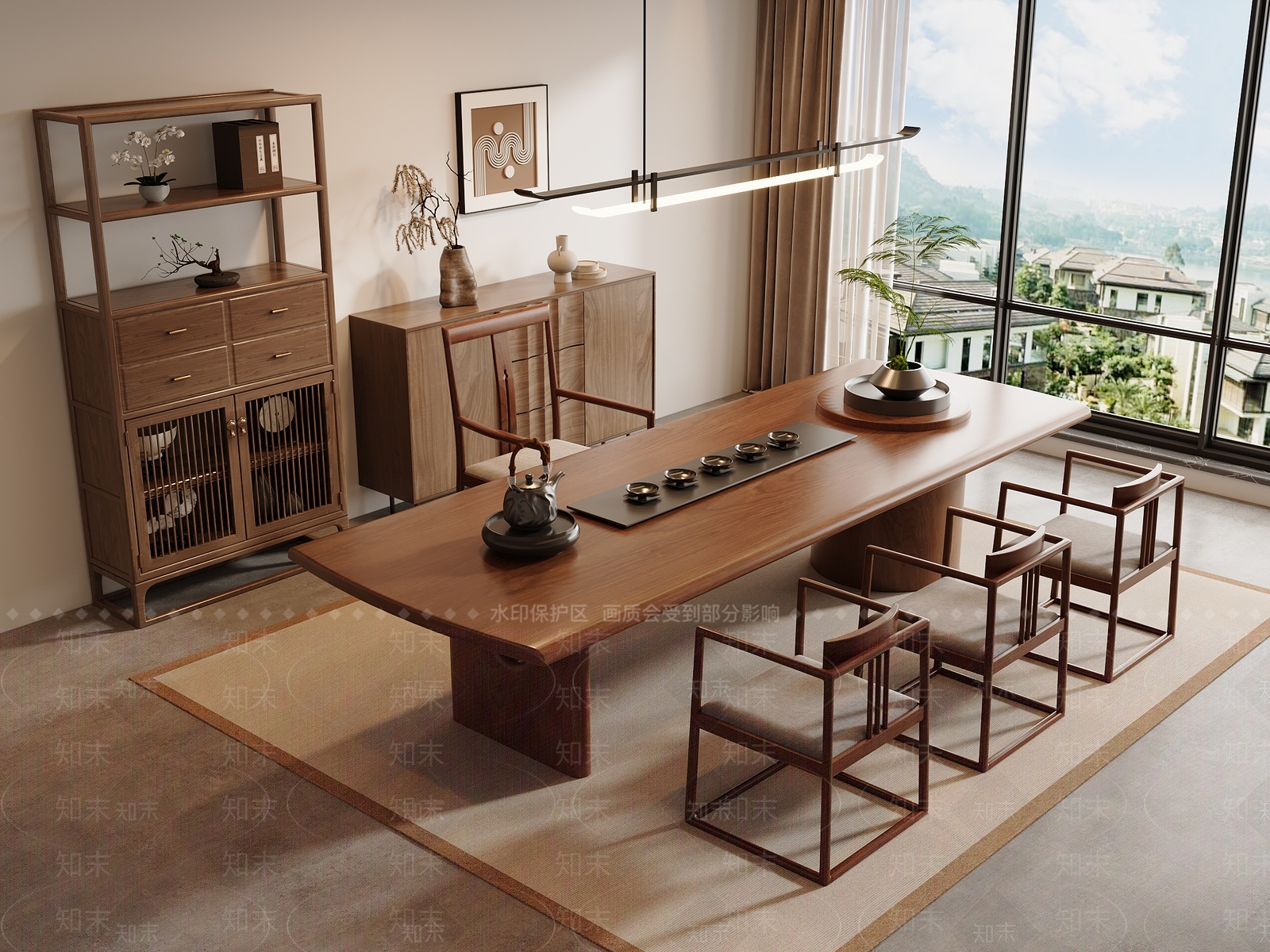新中式中式茶室3D模型下载【ID:1194139403】