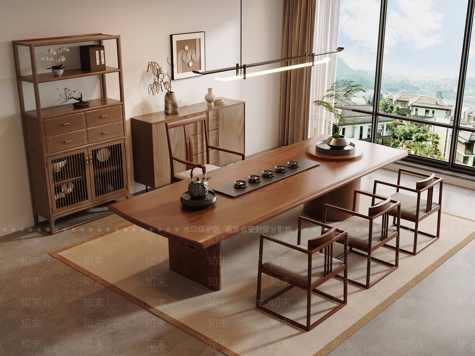 新中式中式茶室SU模型下载【ID:1194139616】