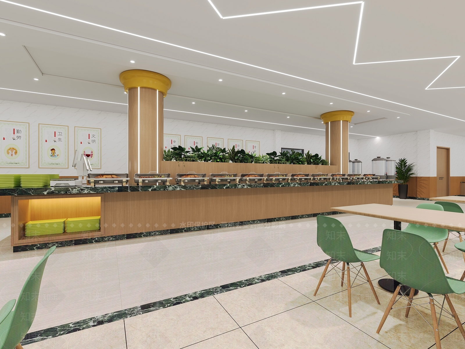 现代食堂3D模型下载【ID:1194142797】