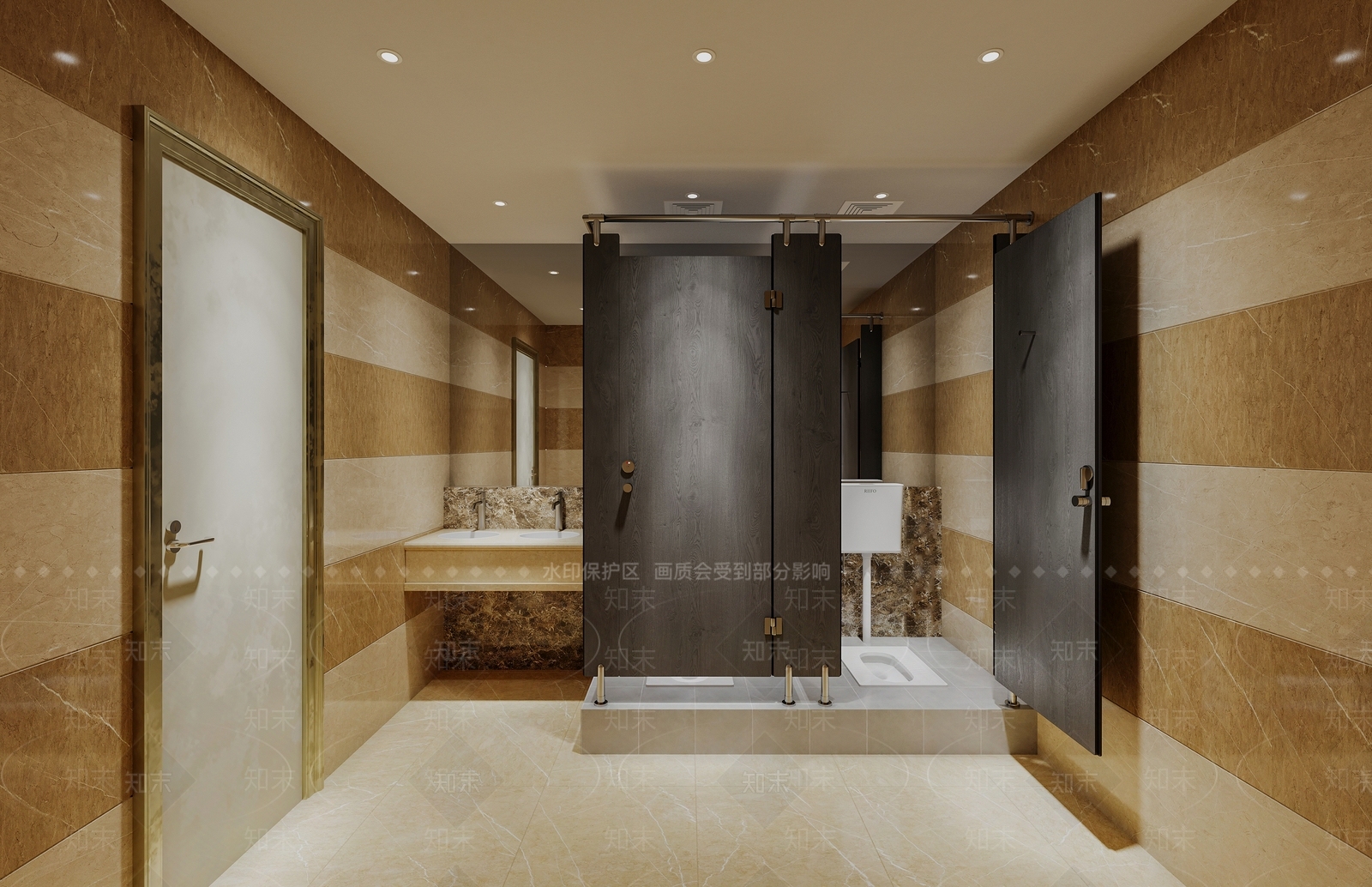 现代公共卫生间3D模型下载【ID:1194143583】