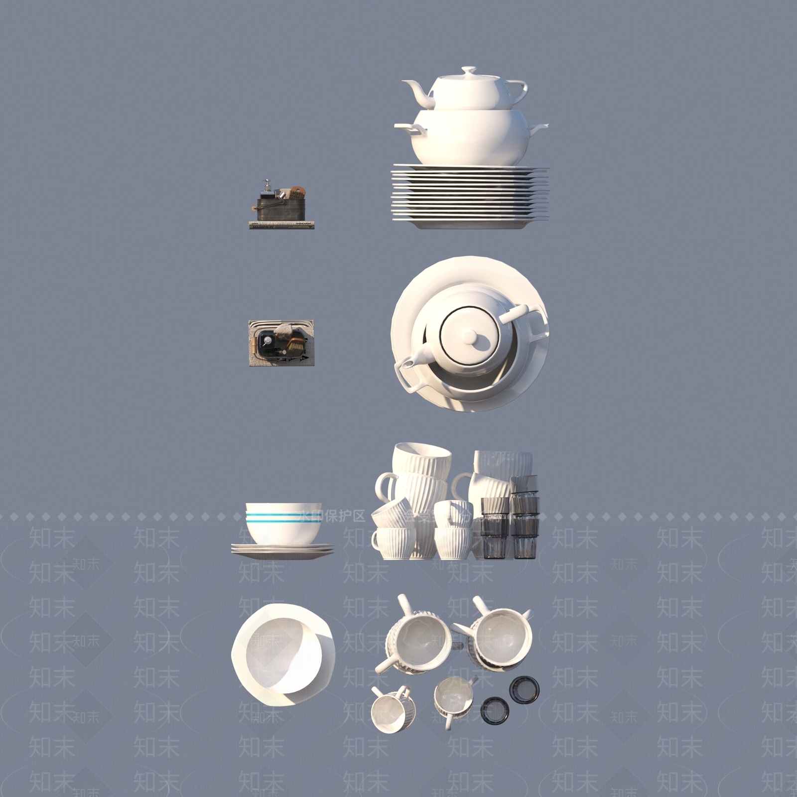 厨房用品3D模型下载【ID:1194145134】