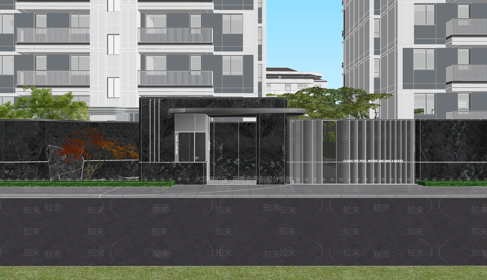 新中式入口大门SU模型下载【ID:1194146750】