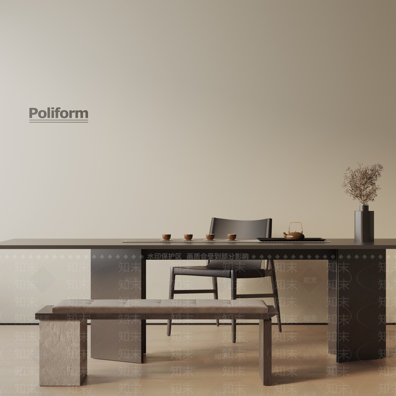 现代茶室3D模型下载【ID:1194147405】