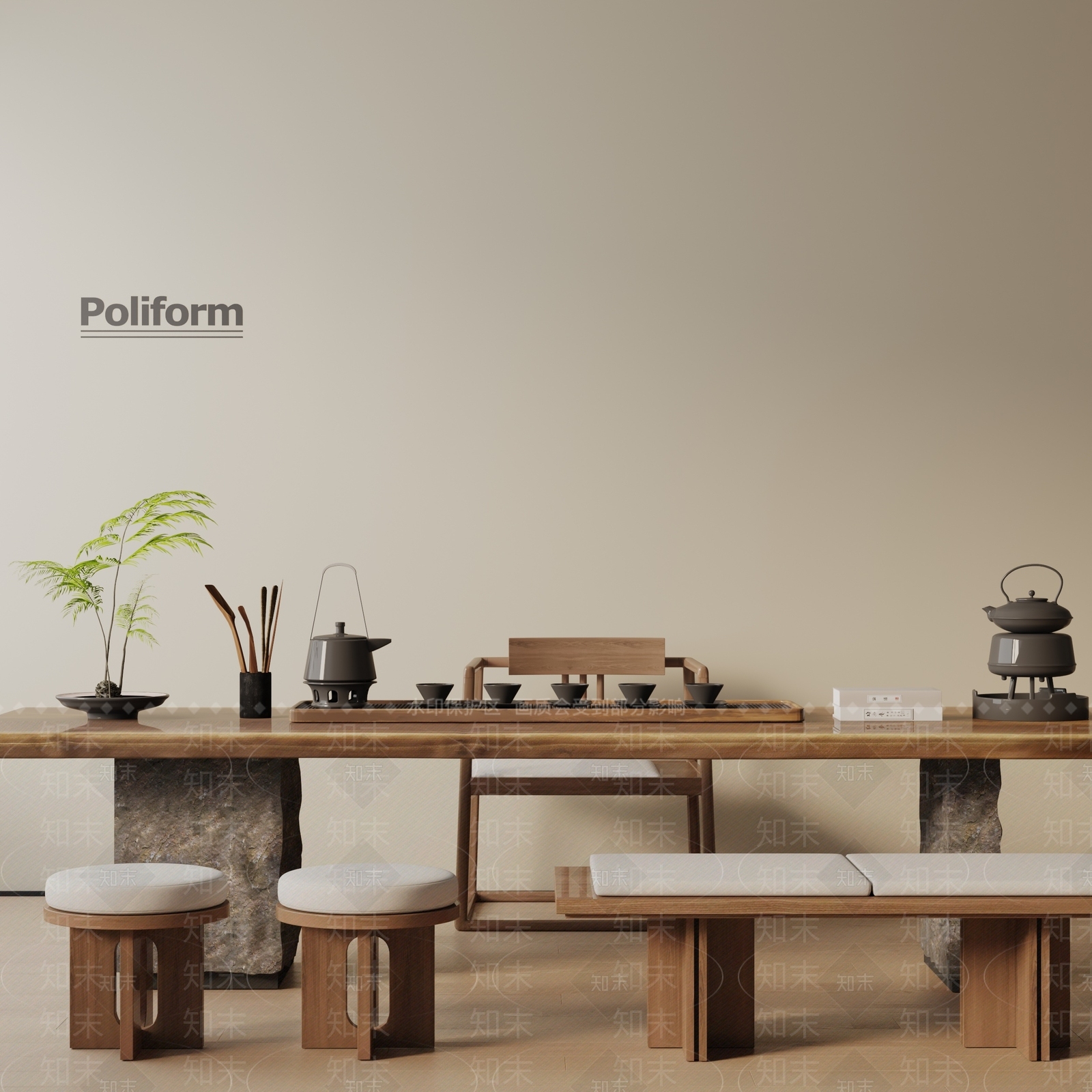 现代茶室3D模型下载【ID:1194148308】