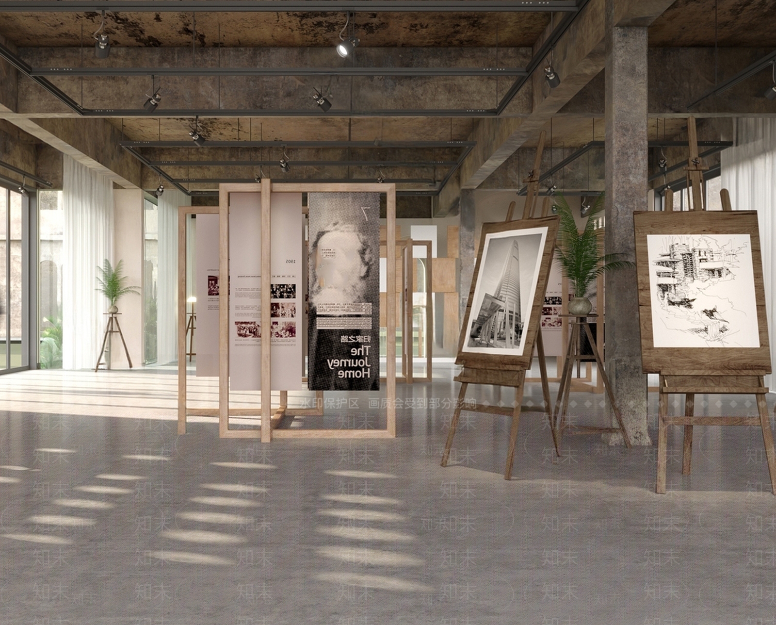 工业现代博物馆展厅SU模型下载【ID:1194149353】