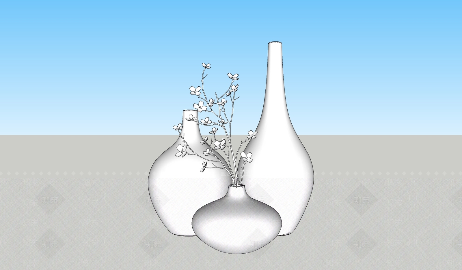 新中式中式摆件组合SU模型下载【ID:1194150716】