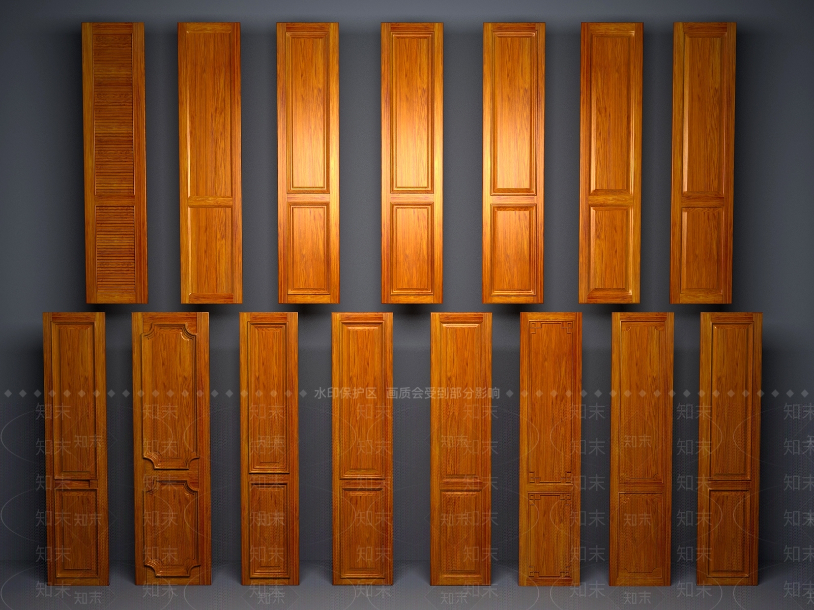 新中式中式柜门3D模型下载【ID:1194154166】