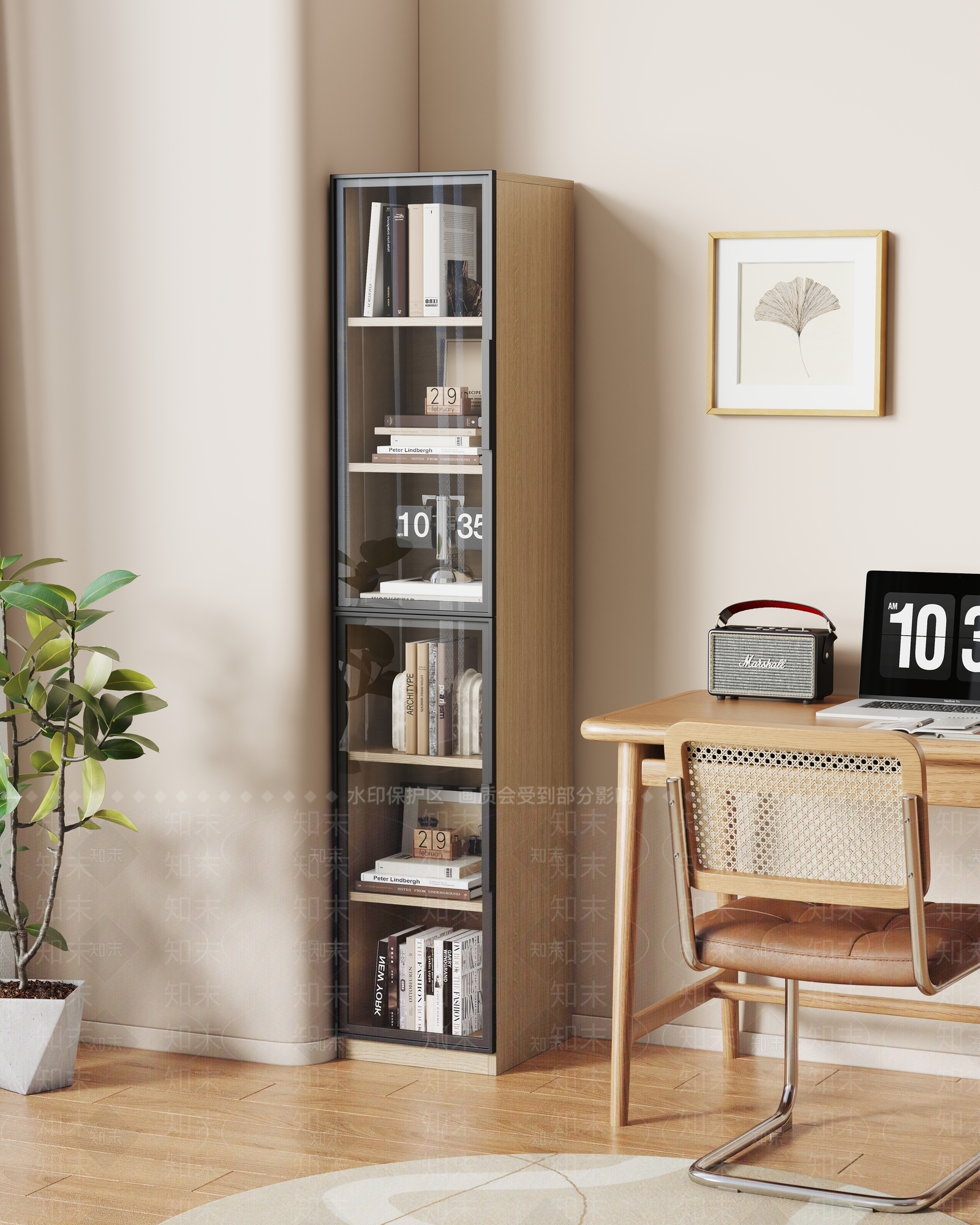 现代北欧书柜3D模型下载【ID:1194155246】