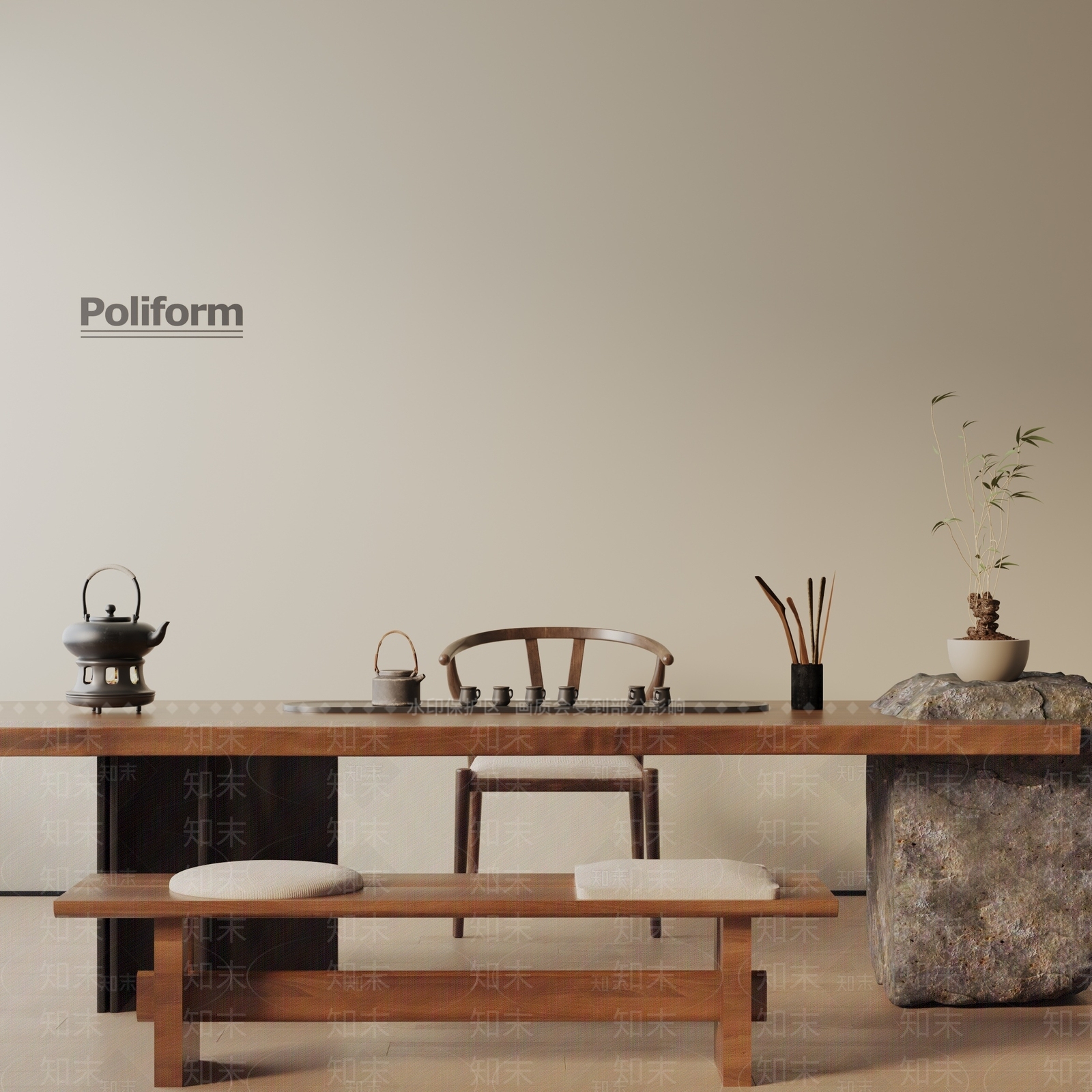 现代茶室3D模型下载【ID:1194155847】