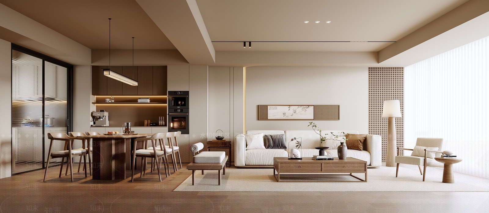 新中式中式宋式客餐厅3D模型下载【ID:1194156742】