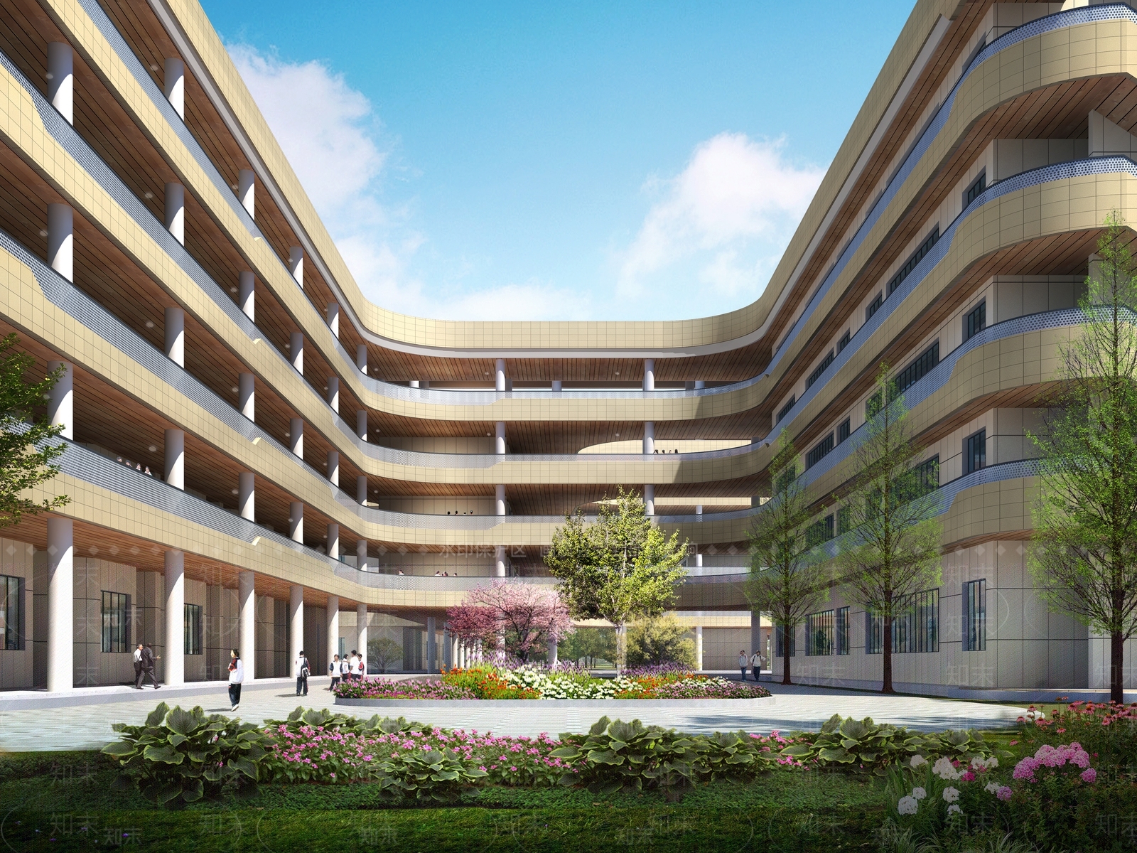 现代学校建筑SU模型下载【ID:1194158616】
