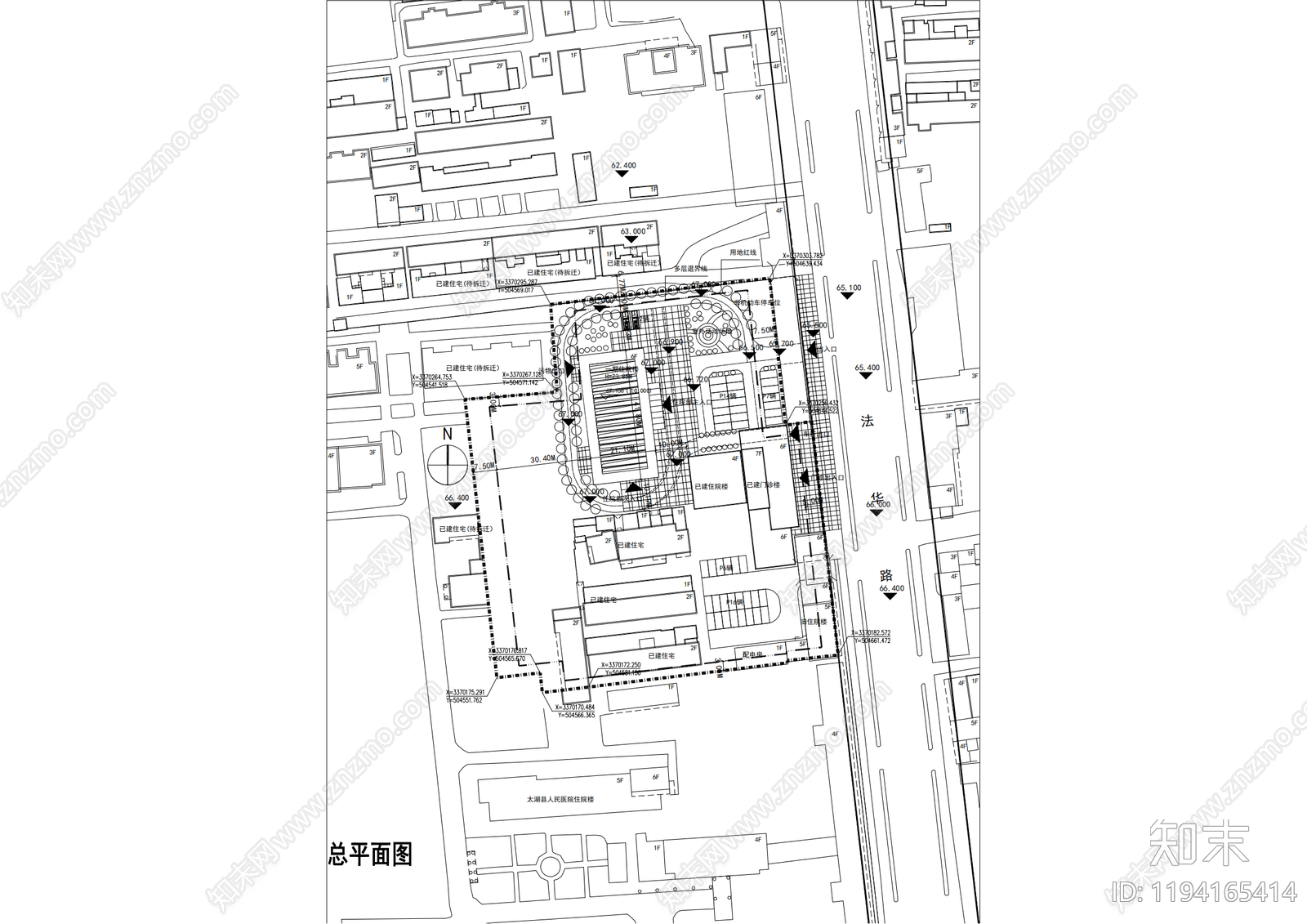 现代医院建筑cad施工图下载【ID:1194165414】