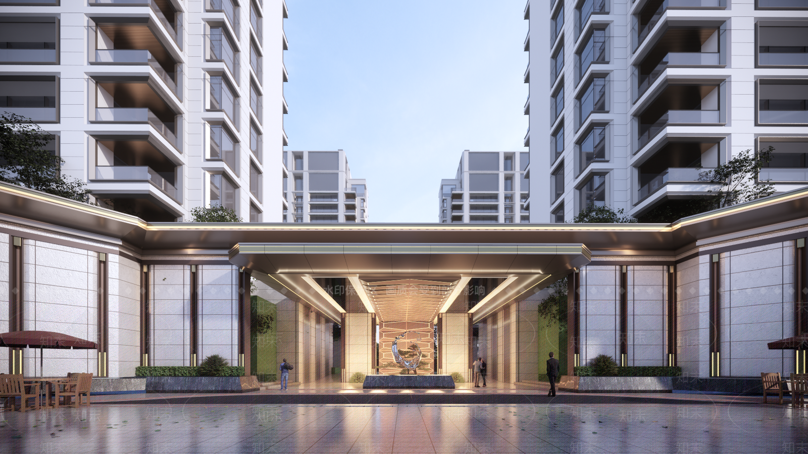 现代小区建筑SU模型下载【ID:1194175357】