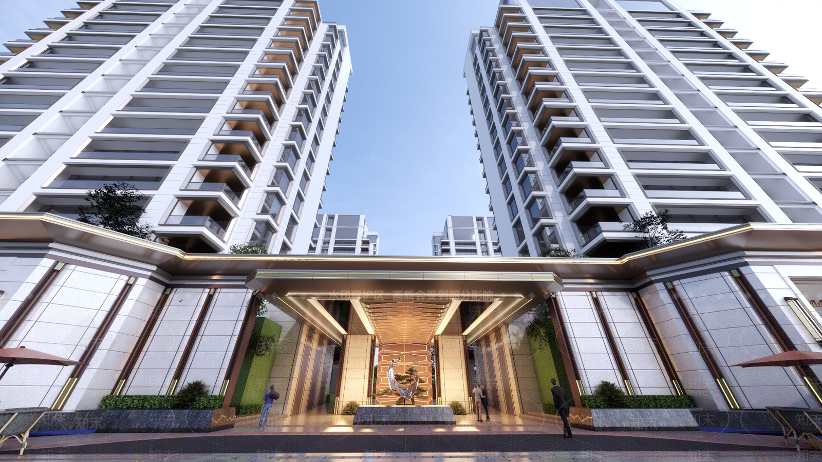 现代小区建筑SU模型下载【ID:1194175357】