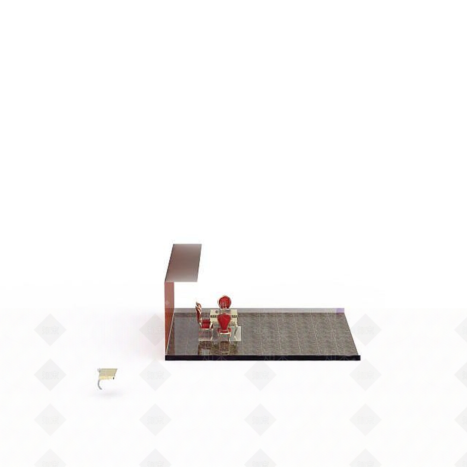 现代书桌椅3D模型下载【ID:1194178196】