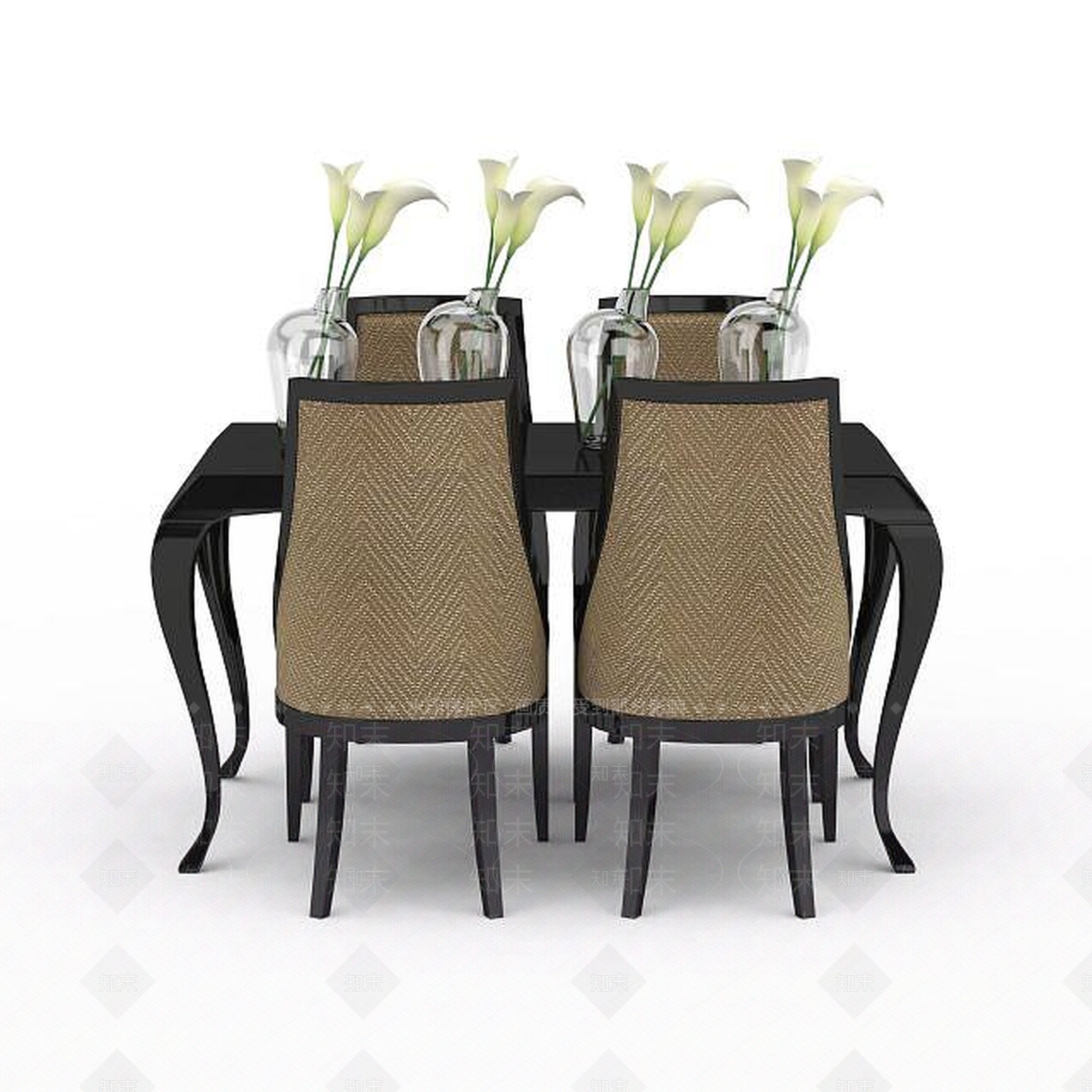 现代书桌椅3D模型下载【ID:1194178250】