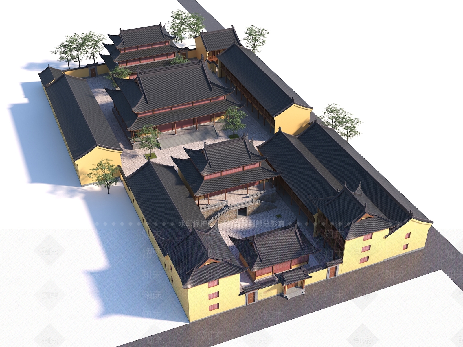 新中式中式古建3D模型下载【ID:1194187733】