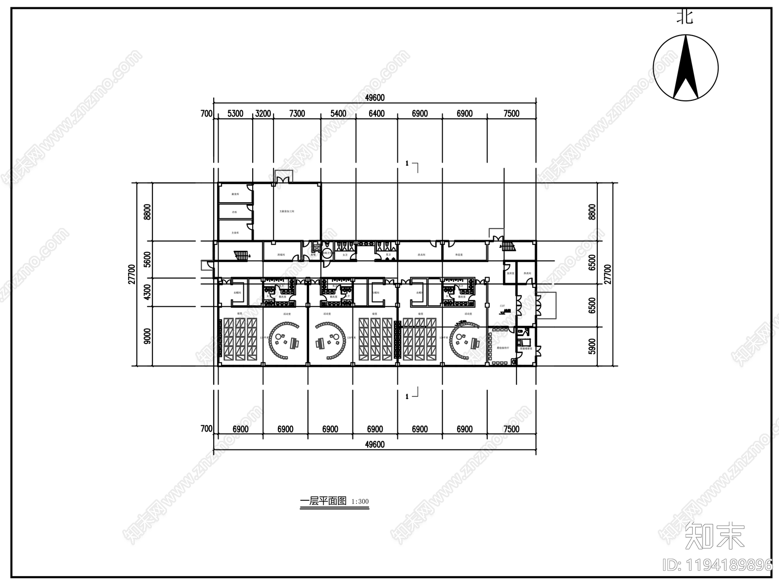 现代幼儿园建筑施工图下载【ID:1194189896】