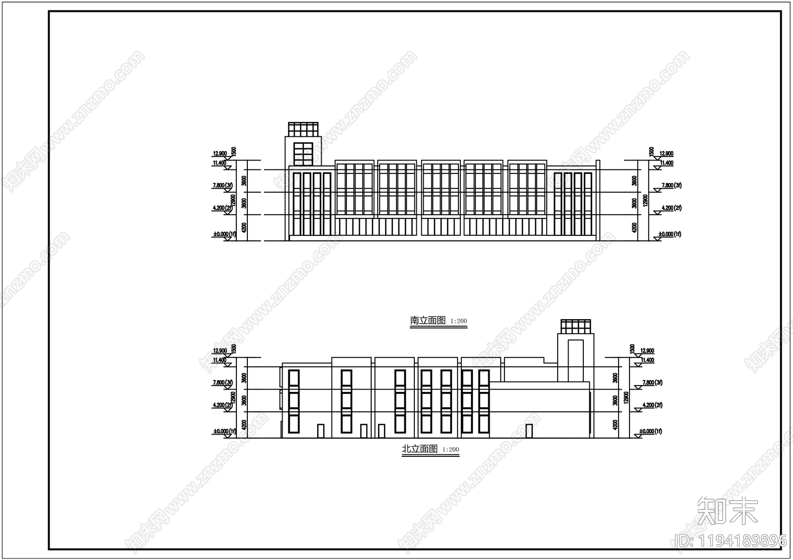 现代幼儿园建筑cad施工图下载【ID:1194189896】