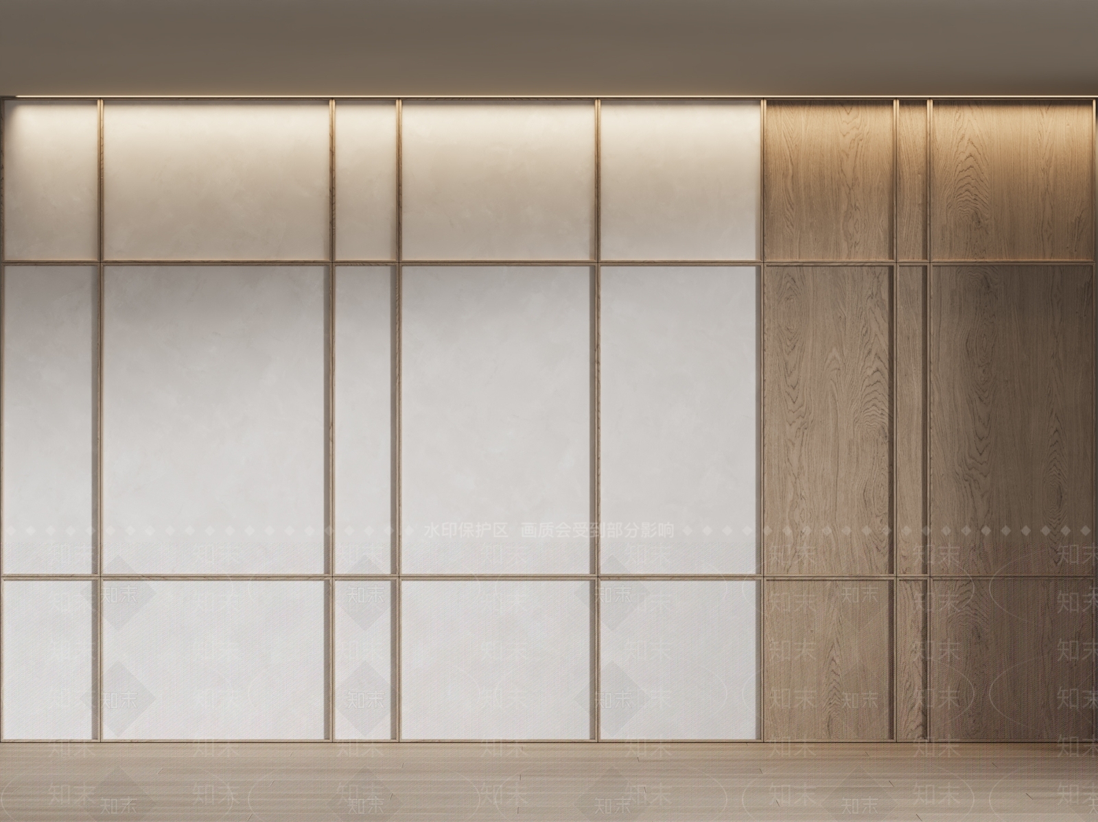 现代中古护墙板3D模型下载【ID:1194191096】