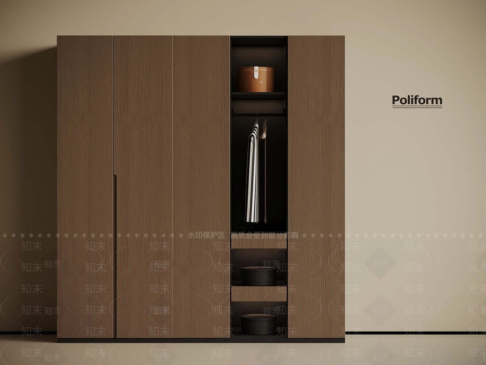 意式衣柜SU模型下载【ID:1194192997】