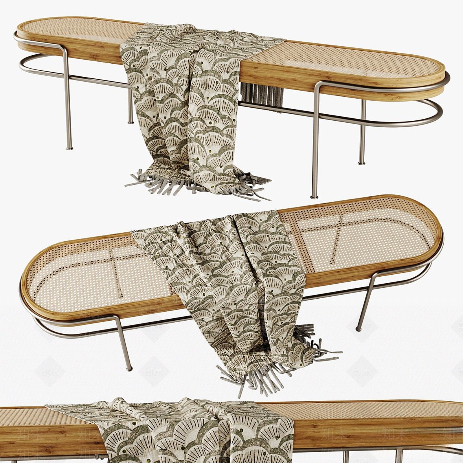 侘寂床尾凳3D模型下载【ID:1194193441】