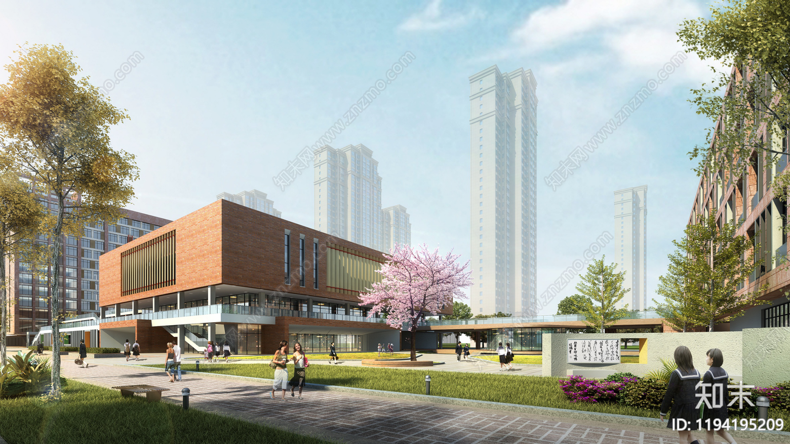 现代学校建筑cad施工图下载【ID:1194195209】