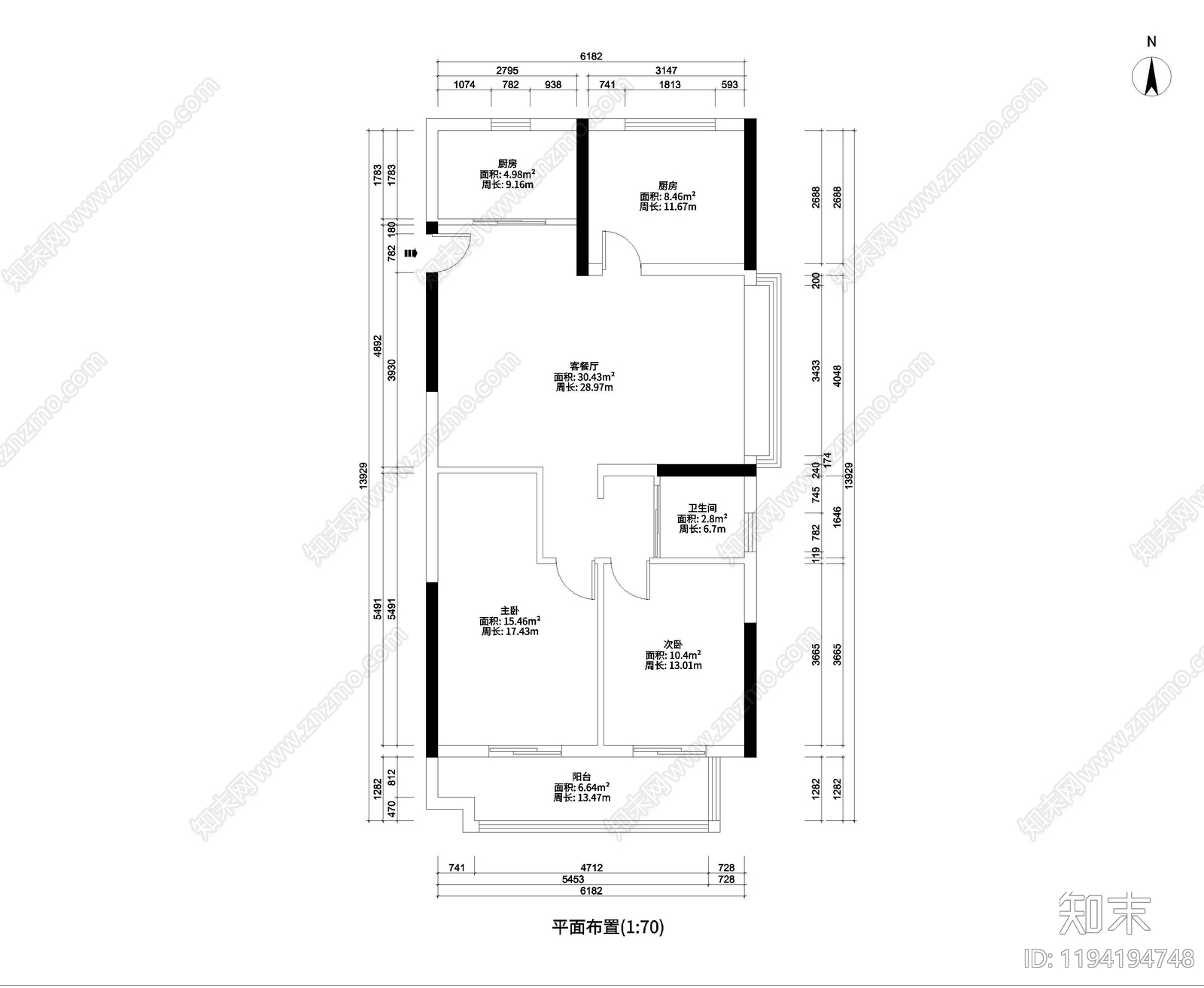 原始户型图施工图下载【ID:1194194748】