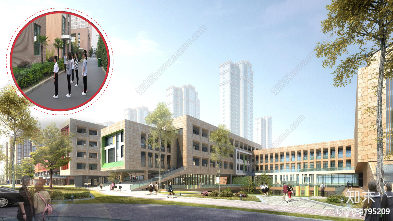 现代学校建筑cad施工图下载【ID:1194195209】