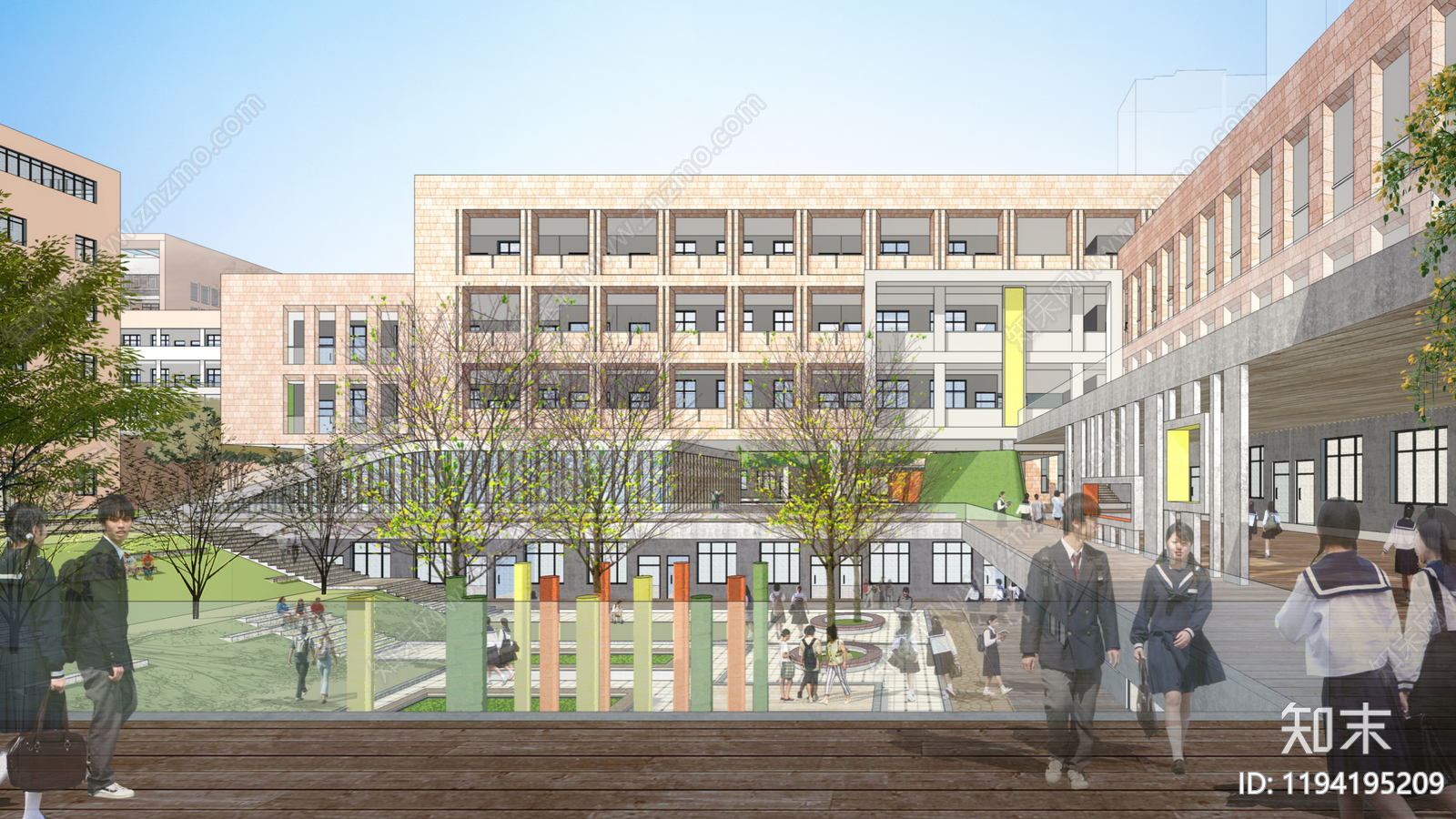 现代学校建筑cad施工图下载【ID:1194195209】