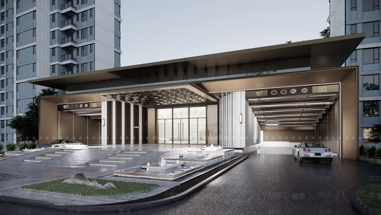 现代小区建筑SU模型下载【ID:1194197940】
