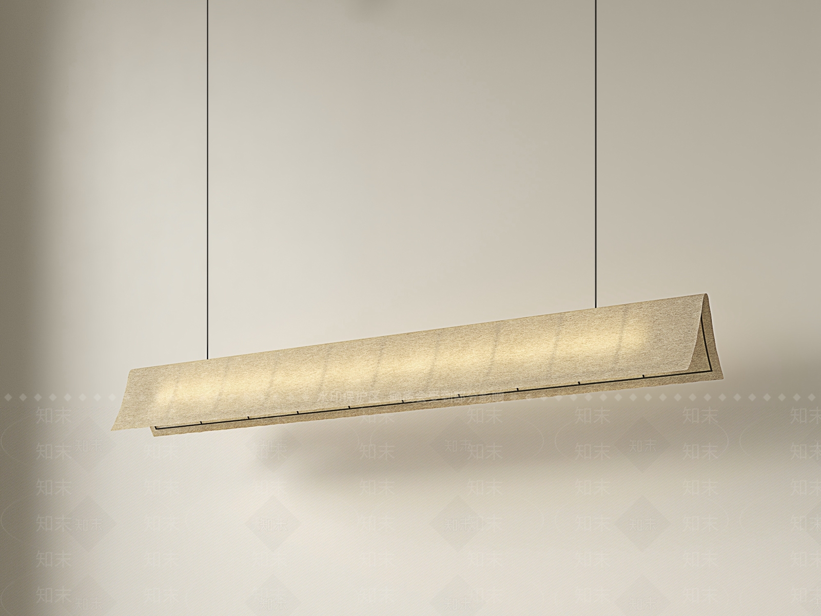 新中式日式长条吊灯SU模型下载【ID:1194200795】
