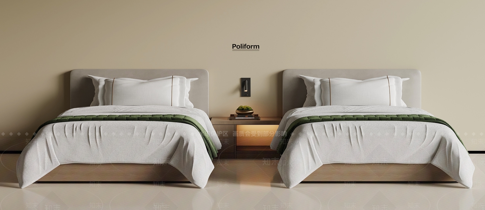 现代单人床3D模型下载【ID:1194203059】