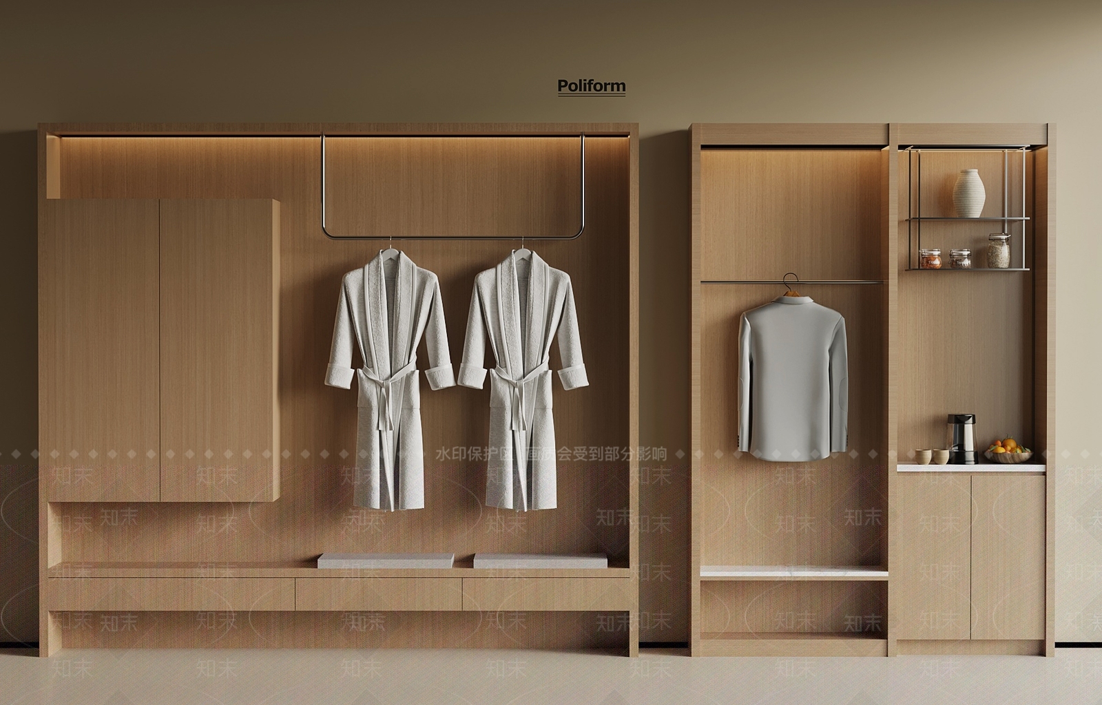 现代衣柜SU模型下载【ID:1194204503】