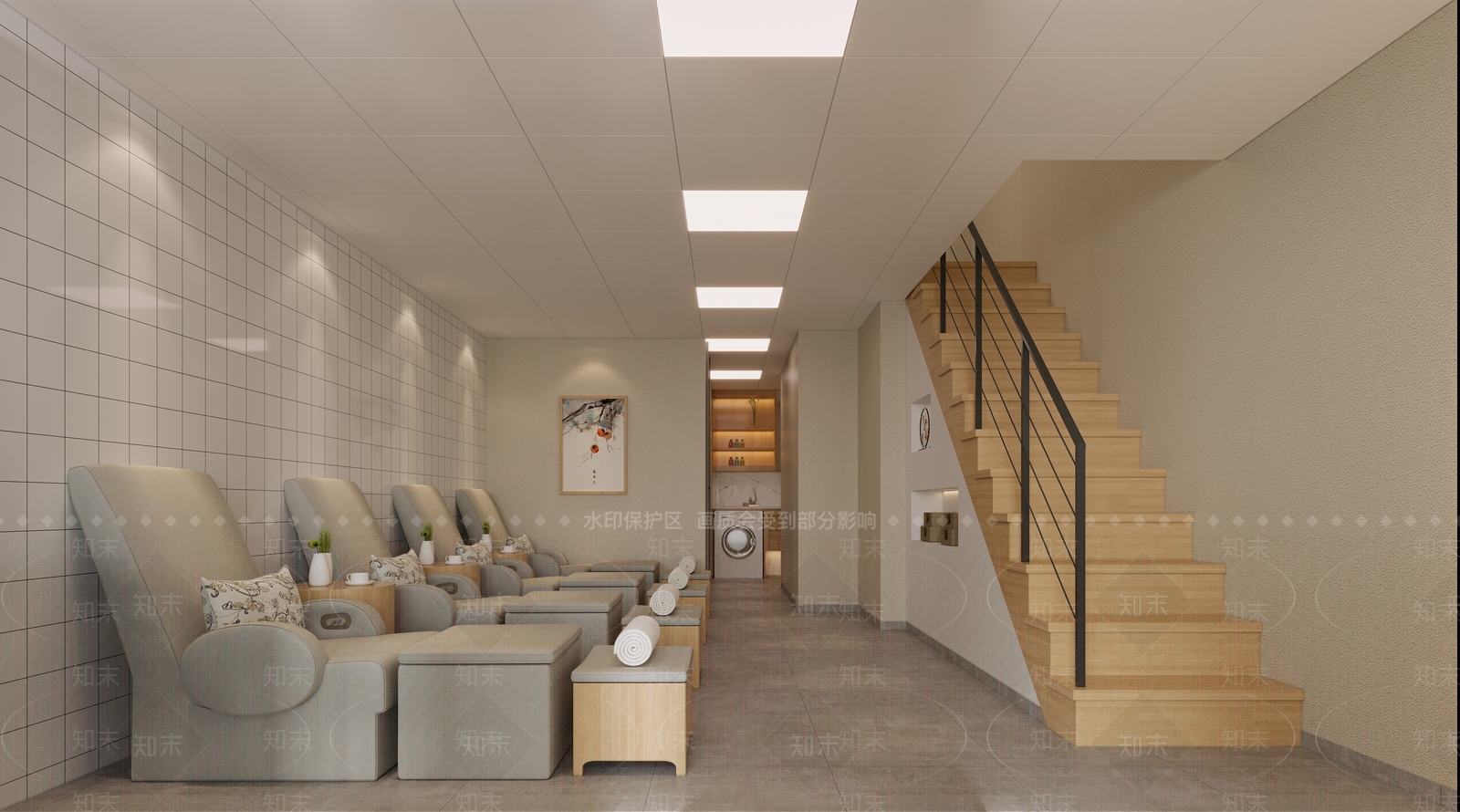 现代新中式足浴店3D模型下载【ID:1194205530】