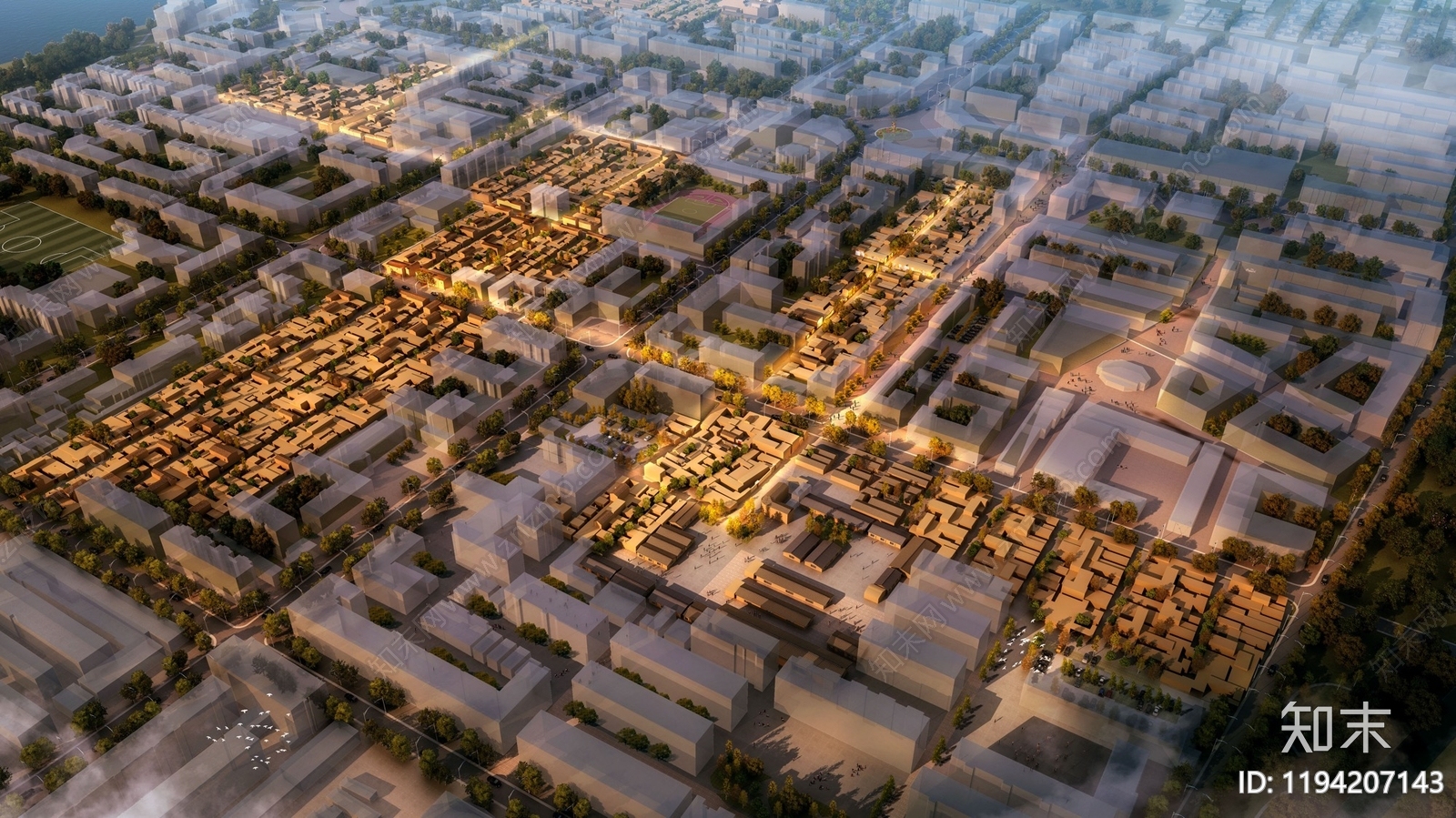 中式商业街区建筑下载【ID:1194207143】